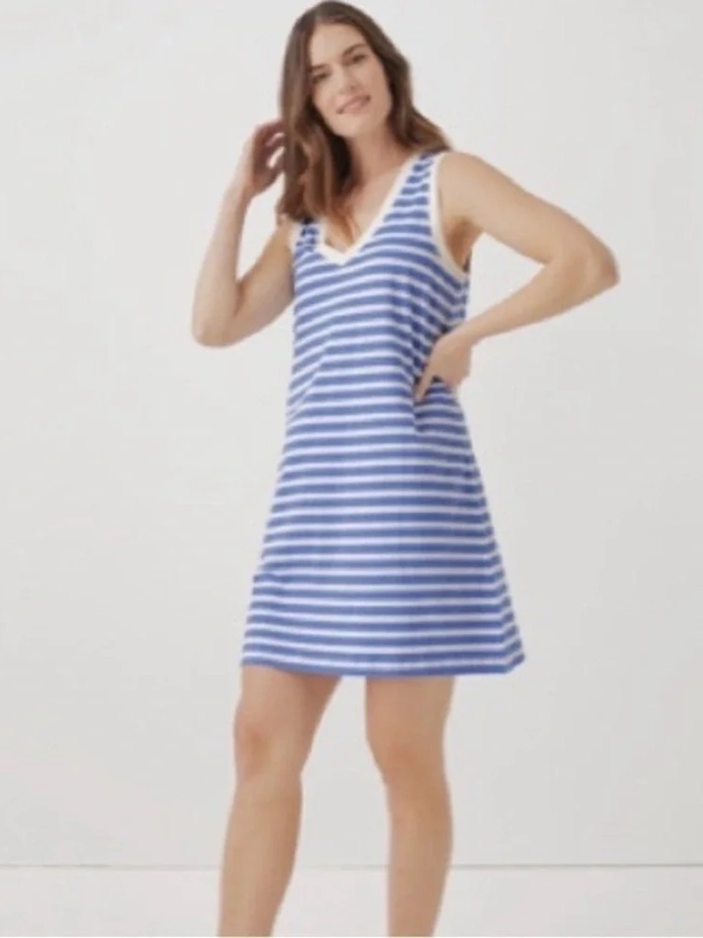 Pact Softspun A-Line Tank Dress Striped Size L